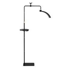 YiDA 可調光護眼高顯色半月LED美容燈落地燈, 高顯色黑40W(直徑69cm)