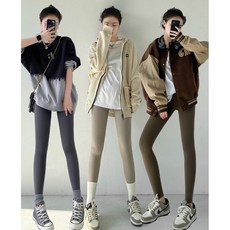 Olli kids 裸感顯瘦字母舒適跑跳不掉檔鯊魚褲瑜伽褲磨毛刷絨內搭褲打底褲