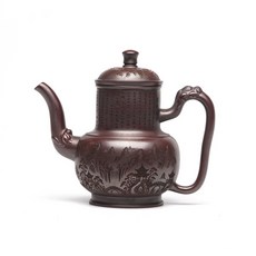 手製經典紫砂功夫家用品茗茶壺, 1個, 1L, 古烏泥:如圖所示