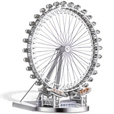 피스쿨 3D 메탈 입체 퍼즐 영국 런던아이 Large 랜드마크 모형 DIY 조립 키트, 혼합, 1개, 141피스