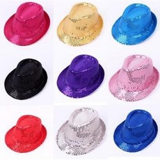 發光派對屋(西門中華店) 亮片爵士帽，尾牙表演亮眼配件，派對時尚焦點, 1個, 銀