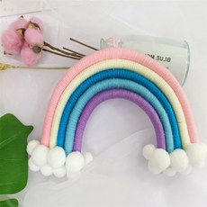 키템 1-무지개장식-핑크 마크라메 무지개 모빌 감성 소품