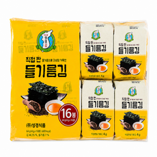 지도표 성경김 직접 짠 들기름김 도시락김(4g*16봉), 1개, 64g