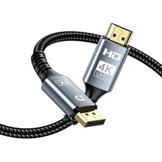 KAKAPOZO 4K@60Hz DP to HDMI 모니터 케이블, 3m, 1개