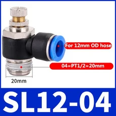 Air SL 1/8 1/4 3/8 1/2 속도 제어 공압 피팅 스로틀 밸브 컨트롤러 4 6 8 10mm 호스 튜브 빠른 연결 조절, 01 1pcs