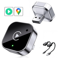 HTYVC 2in1 초소형 무선 안드로이드 오토 카플레이 동글 안드로이드/iOS 호환, car-409