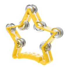 쿠쿠스토어 펜타그램 핸드 벨 호른 소품 장식 키트 셰이커 타악기 음악 어린이, 02 Yellow