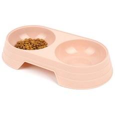 루하이 2구 애완용 식기 애완견식기, 핑크