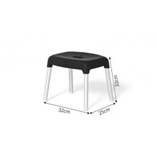 신발장 식탁의자 가정용 낚시의자 분해가능 원형의자, 퓨어블랙 30cm