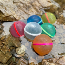 1초 물풍선 물놀이 재사용가능한 물폭탄 캐치볼 물캉이 물풍선 어린이 목욕놀이 목욕완구 물놀이장난감, 워터밤 물캉이 6볼 + 전용 매쉬망, 1개