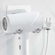 에스준 스텐 부착 드라이기 거치대 걸이 무타공 욕실, 1개, 투명