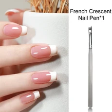 RSNAIL 네일 아트 라이너 브러시 프랑스 스트라이프 네일 라인 페인팅 펜 18mm 날씬한 긴 라인 드로잉 브러, 08 French Brush