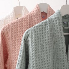 兒童純棉浴袍 家用吸水易乾全棉毛巾料長款帶帽和服浴衣, 白色帶帽兒童蜂巢浴袍,L兒童8a（適合120-140cm）, 1個