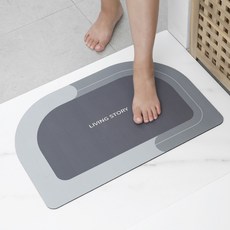 1+1 빨아쓰는 규조토 매트 욕실 발매트 2p세트, 그레이+다크그레이