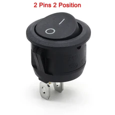 호환 LED 차량 푸시 단추 스위치 KCD1 라운드 로커 스위치 ON-OFF-ON 2/3 위치 6A 250VAC 10A 125VAC SPST, 01 China Mainland, 01 1 piece, 04 black no light