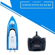 미니 rc보트 장난감 수상 원격 보트 전동 무선 요트 무선조종 RC카, 배터리 1개(200분), 블루 25cm, 1개