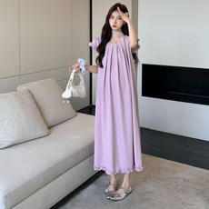 DIU 孕婦裙夏季新款簡約花邊小飛袖氣質高級感寬鬆顯瘦孕婦連衣裙