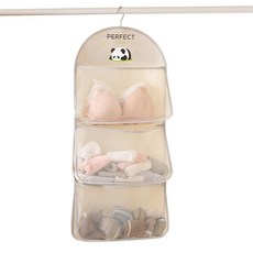 【A 精選】A204 內衣襪子收納掛袋 網紗懸掛式衣櫃宿舍整理袋 門後置物網兜, 1個, 三層：87cmx40cm