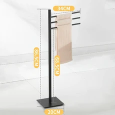 현대 금속 3 회전 팔 수건 홀더 랙 독립형 핸드 타올 바 스탠드, 03 black, 03 SUS Black