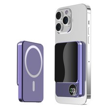 대용량 15W무선충전 PD22.5W QC3.0 맥세이프 호환 맥세이프보조배터리 10000mAh, 퍼플