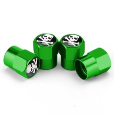 자동차 트럭 오토바이 자전거 다이스 휠 스템 타이어 에어 밸브 캡 커버 차량용, 5. Green, 1개