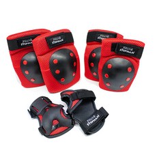 켈리앤스테판K135 쉴드라이더 보호장비 [6P] - 레드무릎보호대 아동보호대 보호장비 인라인 킥보드, 쉴드-레드