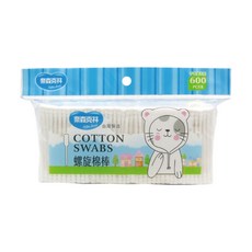 適膚克林 螺旋紙軸棉花棒, 1個, 螺旋600入