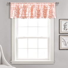 Lush Decor Gigi 밸런스 커튼 싱글 너비 177.8cm x 길이 35.6cm(70 x 14인치) 라이트 그레이 - 창문용 실버 밸런스 - 빈티지 주방 커튼 - 글램