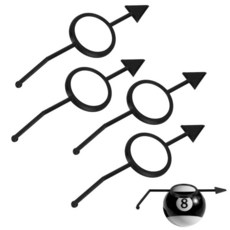 Penitue 당구 조준 트레이너 2개 5.7cm(2-1/4인치) 당구공 큐 샷 보조 및 각도 랜덤 컬러 연습 액세서리 훈련 장비, 4