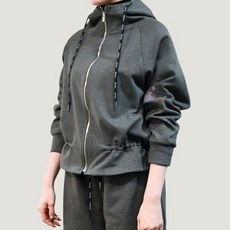 비꼴리끄 비꼴리끄셔링 소매 자수 후드 집업 B254WJ7010 656443