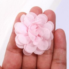 수제 작은 쉬폰 패브릭 인공 꽃 머리 웨딩 드레스 모자 홈 인테리어, 13. Light Pink