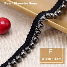 레이스원단 진주 레이스 트림 리본 가장자리 패브릭 테이프 골드 트리밍 자수 아플리케 바느질 공예 웨딩 1 야드, 1 yard, F, 1개