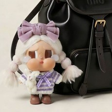 팝마트 크라이베이비 휴가 일기 시리즈 스웨터 리본 헤어피스 신발 세트 인형옷 인형 제외, 퍼플 세트(스웨터+리본 헤어피스+브라운 신발)-인형 제, 1세대와 2세대는 보편적입니다