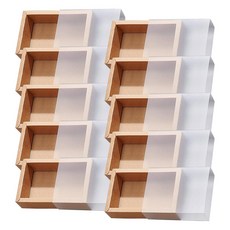 링비츠 슬라이드 슬리브 선물포장 박스 답례품 구디백 상자, 10개, 크라프트 반투명