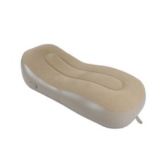 全自動充氣S型躺椅 植絨布料 便攜收納, 卡其色, 180*70*50CM