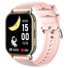 WAPIK 블루투스 통화/메시지 알림 스마트워치 P5S 운동측정 1.85인치, 골드, 4.7cm, GPS + 블루투스