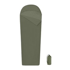 MAPLEAF 초경량 슬리핑 라이너 컴팩트 속건성 먼지 방지 부드러운 내부 침낭 세탁 가능 실내 실외 캠핑 호텔 유니섹스, 1개, Green