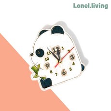 로넬리빙 민화샵 동물모양시계 판다 UDPWD0482 10개입 만들기학습 교육용
