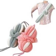 바디스펀지 Body Sponge 바디스펀지 샤워타월 2개입 핑크 그린