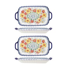 BLOWFISHFUGU 폴란드생선접시 사각 생선접시 스테이크접시 직사각 접시 32CM, 2개, 블루