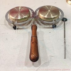 拾光優選好物 陰陽鑼 雙環高低鑼 二星 道士陰陽鑼 丁當鑼 道士二星鑼 馬鑼, 1個, 單獨兩個鑼,8厘米