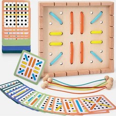 실놀이 실꿰기 활동카드 40종 포함 / 치매예방게임 노인놀잇감 장난감 유아교구, 1개