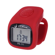 K1KA LED 핑거 탈리 카운터 디지털 전자 Tasbeeh 휴대용 리모콘, Red, 1개