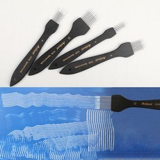 콤브브러쉬 수채화 아크릴화붓 빗살무늬 텍스쳐 동물털 5238, 1개, 6호