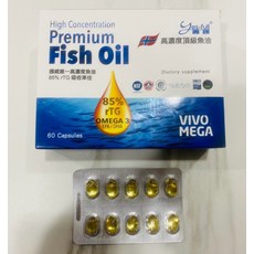 VIVO MEGA 挪威頂級高濃度魚油 85% rTG高吸收率 60粒, 1個, 60顆