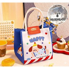 후암마켓 캐릭터 도시락가방 보온 보냉백, 강아지, 1개