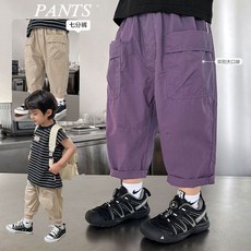 Olli kids 男童休閒長褲 薄款夏季長褲 兒童下著 中小童時尚休閒工裝短褲