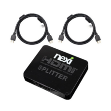 넥시 4K 1:2 HDMI 분배기 2포트 + v2.0 케이블 0.6m + 1m, 분배기(NX261), 케이블(NX-HD20006-SOHOT, NX-HD20010-SOHOT), 1개