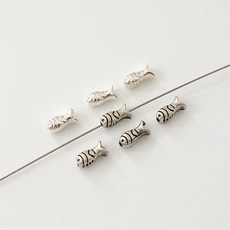 925 실버 비즈 은부자재 통과형 미니 물고기 (1개), 1개