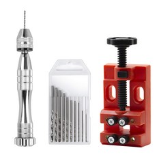 지노드 핀바이스+드릴날10종+고정클램프, 1set